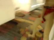 Getting Herself Off Hotel Hallway [Gif]