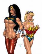 Wonder Woman And Wonder Girl Switches Outfits.
