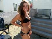 Super Cute Girl Working On Her Tan