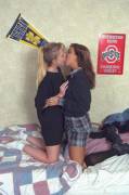 Go Wolverines!  Go Buckeyes!  (X-Post From /R/Girlskissing)