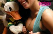Coed Showing Love For The Oregon Duck 