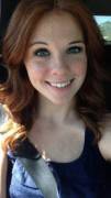 Cute Redhead Selfie In A Car.