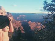 Happy Girl On A Hike