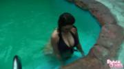 Emma Reveals Her Boobs In The Pool