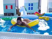 I Like Watching Her Try To Get Onto That Raft