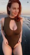 Maitland Ward With Her Lips Peaking