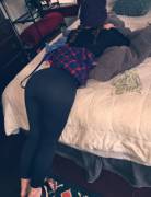 Gf In Her Yoga Pants And Braids. Tell Her What You'd Do To This Ass!