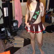 Lovely Wi[F]E Dressed Sexy In A Brownies Uniform...i Think She Earned Her Badge.