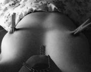 Enjoying Her Pegs And Leash.