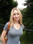 Blonde Poking Thru Park - (Large Aic)