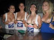 Four Chicks Proudly Flashing Their Tits
