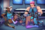 Symmetra, Sombra, And Zarya's Threesome (Momdadno) [Overwatch]