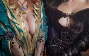 Double Cosplay Cleavage