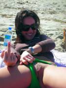 Guess Where She Will Put That Middlefinger?