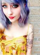 Purple Hair, Grey Eyes, Red Lips [X-Post /R/Sexyhair]