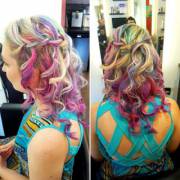 Neon Curly Waterfall Braid For Today. :) (X-Post /R/Fancyfollicles)