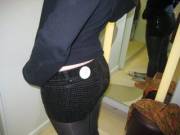 Girl Trying On Tight Shorts In Changing Room