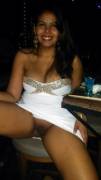 [Pic] Hot Girl Shows Her Lovely Brown Pussy In A Bar