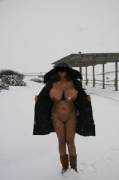 [Pic] Indian Exhibitionist Exposing In The Snow