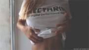 The Surprise Beneath Her T-Shirt [Gif]