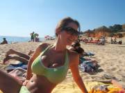 Busty Beach Brunette