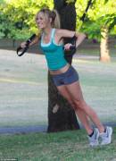 Kimberley Garner Works Up A Sweat