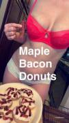 Made Maple Bacon Donuts On My Snapchat Story Today. Sc: Nakedbakerslive
