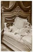 I Could Sleep In This Big Bed All Day. Turn Of The Century. 1900.