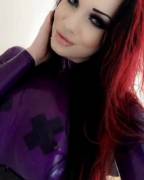 Starfucked Purple Transparent Catsuit