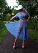 My Vintage Sheer Dress - With Hold-Ups And High Heels. Dexi Delite