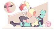 [Anthro] Lucario X Braixen 2 (By Diives)