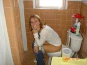 Putting Her Beer Down Just For A Minute.