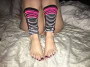 My Modified Socks And A Tiny Tiny Pussy Peek