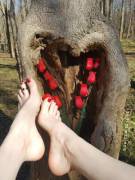 Love Day Feet At The Park- I Found A Heart Shaped Tree!