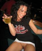 Showing Her Pussy In Cafe