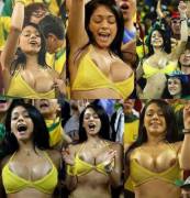 Brazilian Woman At A Soccer Game
