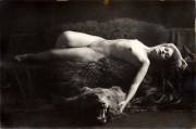 Nude On A Bearskin Rug - Photographed By Albert Arthur Allen (1917)