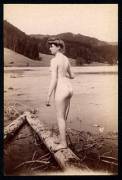 A Shapely Rump On A Log (C.1900)