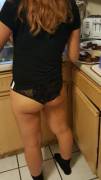 Gf Cooking Dinner For Me In Her Panties.