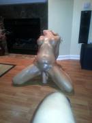 Amateur Oiled Up By The Fireplace