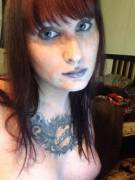 Topless After Doing Makeup.