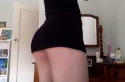My Bubble Butt In A Tiny Black Dress And G-String