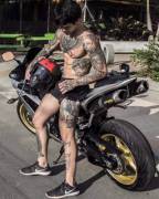 At Least He Remembered His Helmet