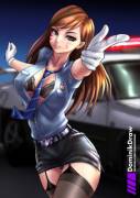 Busty Police Officer D.va (Lorddominik)