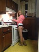 Cute Blonde In The Kitchen