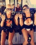 Scuba Equipment Can't Hide Those Jugs!