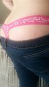 Pink Thong In Jeans