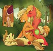 Incest Is Best: Aj Getting Dp'd By Macintosh And Braeburn (Artist: Vistamage)