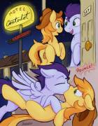 Motel Canterlot - Soarin' X Braeburn Comic By Fearingfun, Coloured By Transgressors ...