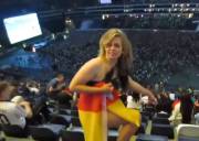 The Flag Leads Me To Believe She Is German.